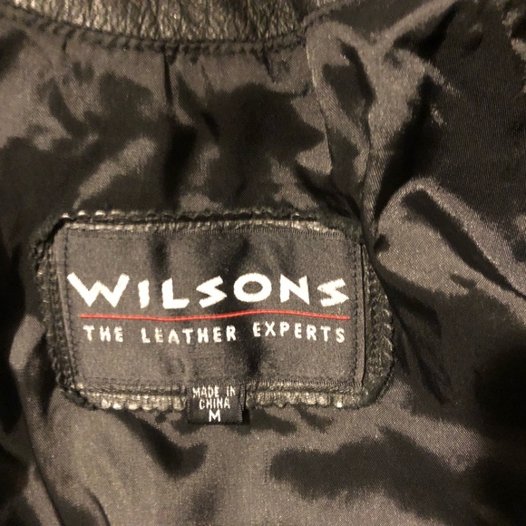 Wilson’s Leather Sz Med Black Shawl Collar Leather Coat Vintage 80’s - Picture 4 of 4